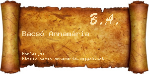 Bacsó Annamária névjegykártya