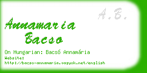 annamaria bacso business card